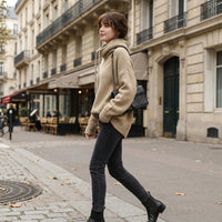 Pull en maille à col roulé oversize