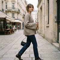 Maxi-pull en maille torsadée oversize