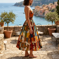 Robe midi élégante à manches courtes