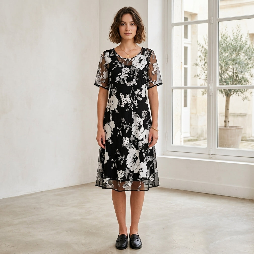 Yolanda floral chiffon dress