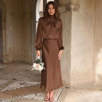 Robe midi à col roulé Olivia