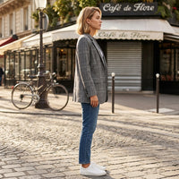 Manteau à carreaux élégant Fleur