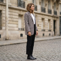 Manteau à carreaux élégant Fleur