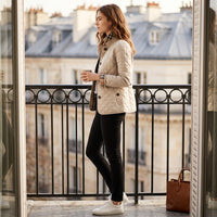 Veste élégante à revers rembourrés