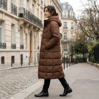Manteau matelassé long à capuche