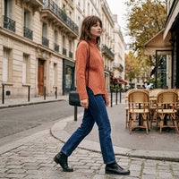 Pull à col roulé en maille de laine