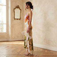 Robe à fleurs asymétrique Nicole