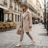 Manteau d'hiver long en fausse fourrure