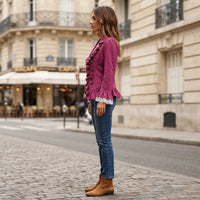 Gilet boutonné doux et coloré