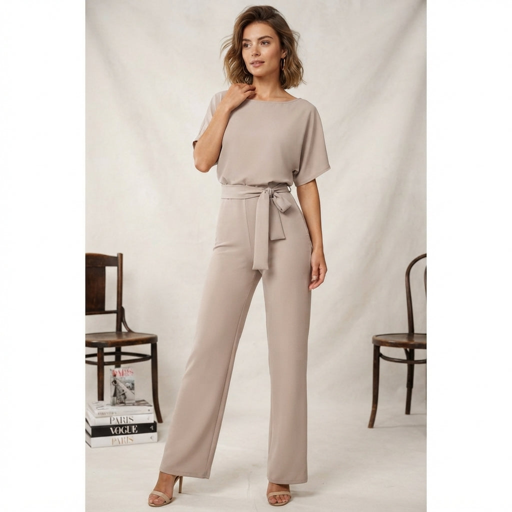 Combinaison pantalon large ceinturée