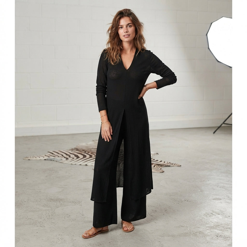 Ensemble deux pièces Carmella à jambes larges