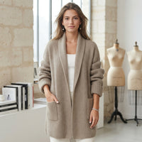 Gilet long oversize ouvert sur le devant