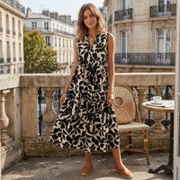 Mini-robe évasée à motif graphique