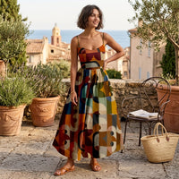 Robe midi élégante à manches courtes