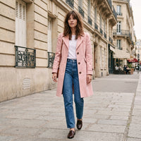 Trench-coat imperméable classique ceinturé