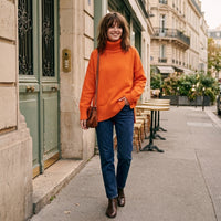 Pull à col roulé en cachemire et laine
