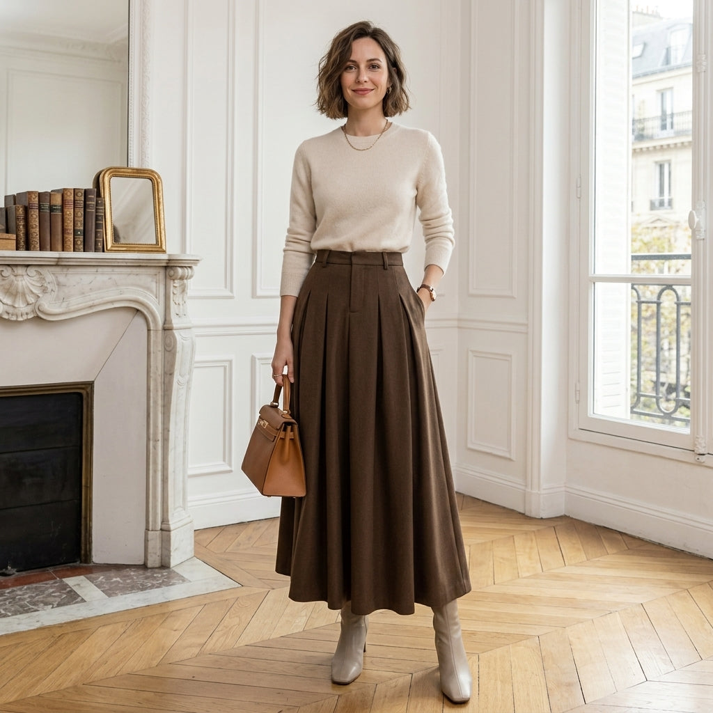 Jupe longue plissée Quinne