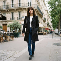 Trench-coat imperméable classique ceinturé