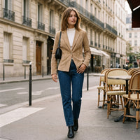 Veste cintrée en suédine effet velours