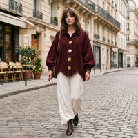 Veste rétro oversize en velours côtelé