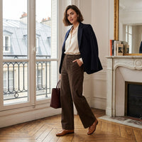 Pantalon en velours côtelé coupe large (taille petite)