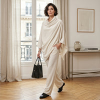 Ensemble deux pièces à jambes larges et effet drapé