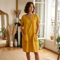 Robe Christelle en lin avec poches