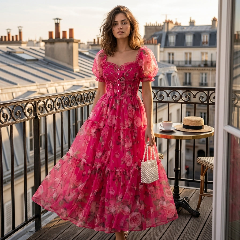 Robe midi Floral Empire