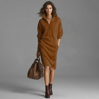 Robe-pull Brielle à col boutonné