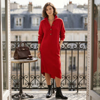 Robe-pull Brielle à col boutonné