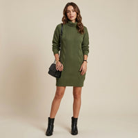 Pull à col roulé et motif géométrique, coupe ajustée