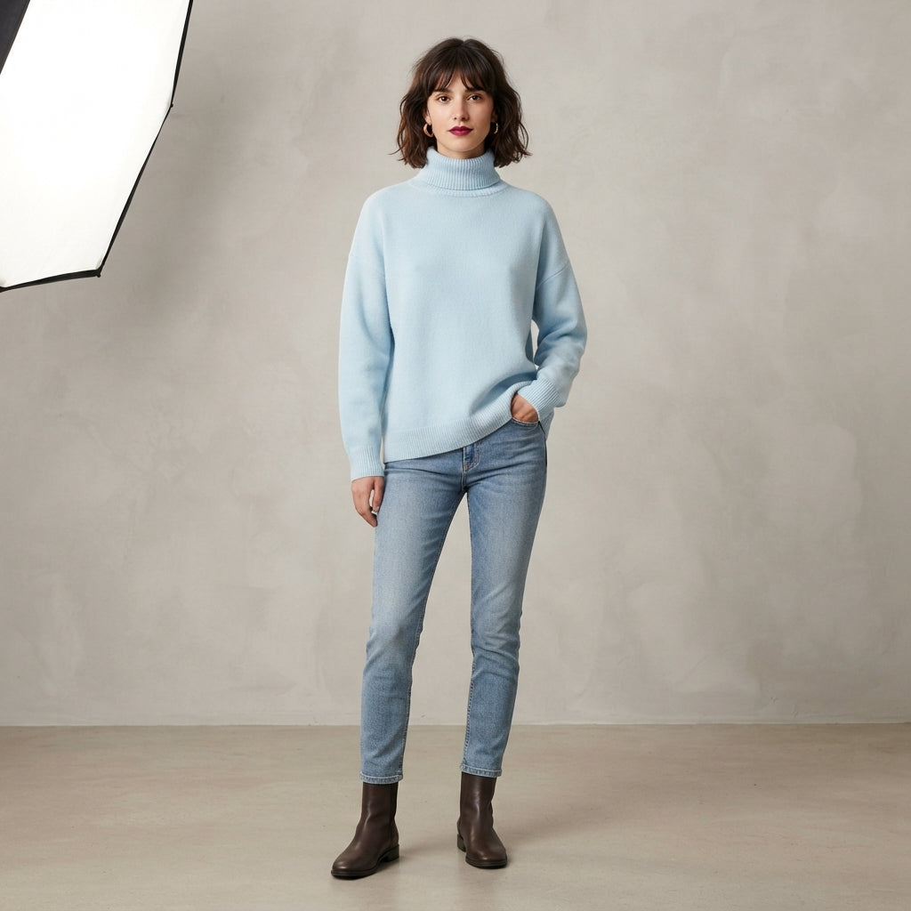 Robe-pull à col roulé oversize