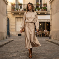 Robe de cérémonie Olivia à col roulé
