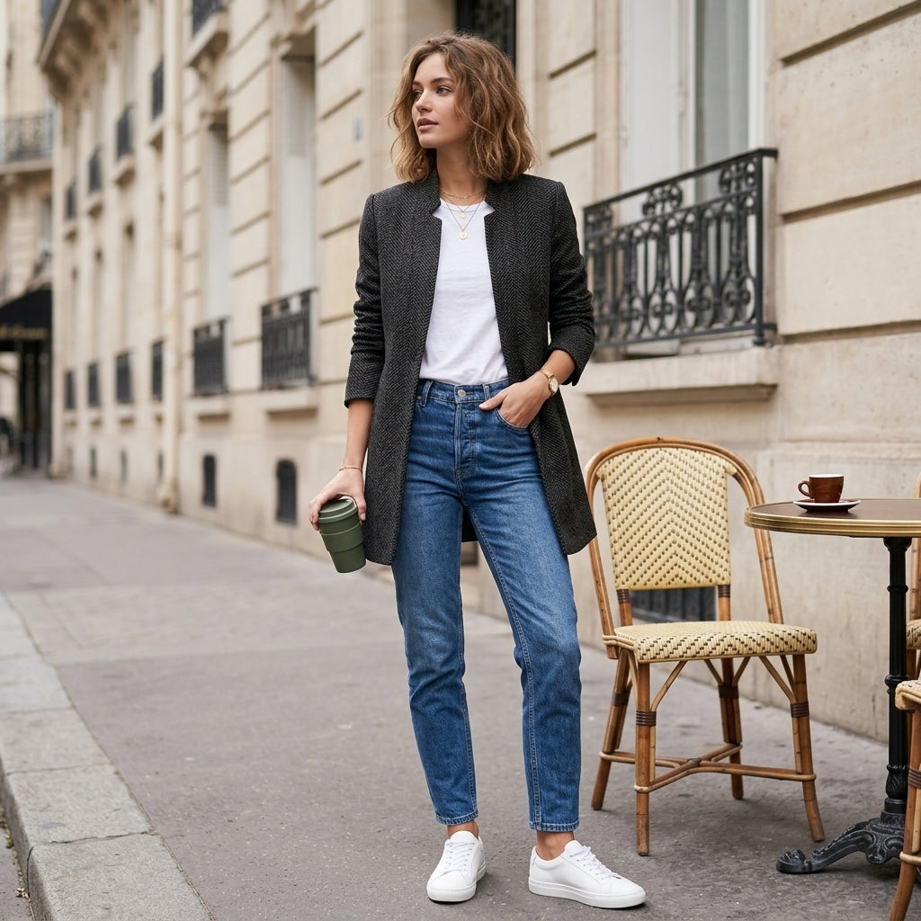 Veste mi-saison élégante et ajustée