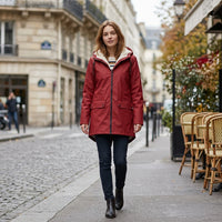 Parka d'hiver longue doublée en polaire