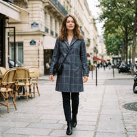 Manteau d'hiver en laine à carreaux