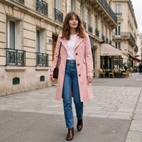 Trench-coat imperméable classique ceinturé