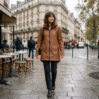Parka d'hiver longue doublée en polaire