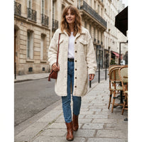Manteau long oversize en sherpa