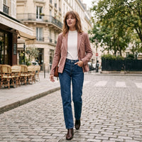 Veste cintrée en suédine effet velours