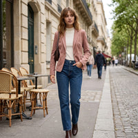 Veste cintrée en suédine effet velours