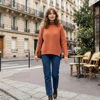 Pull à col roulé en maille de laine