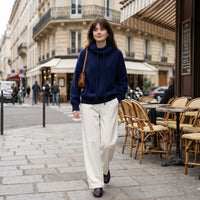 Pull en maille à col roulé oversize