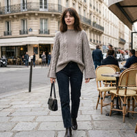 Maxi-pull en maille torsadée oversize