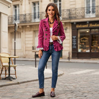 Gilet boutonné doux et coloré