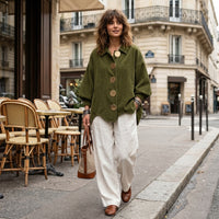 Veste rétro oversize en velours côtelé