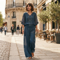 Ensemble Jonah à col en V et pantalon large