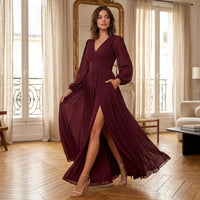 Robe de demoiselle d'honneur Alaina à encolure en V