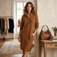 Robe-pull Brielle à col boutonné