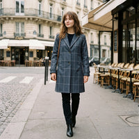 Manteau d'hiver en laine à carreaux